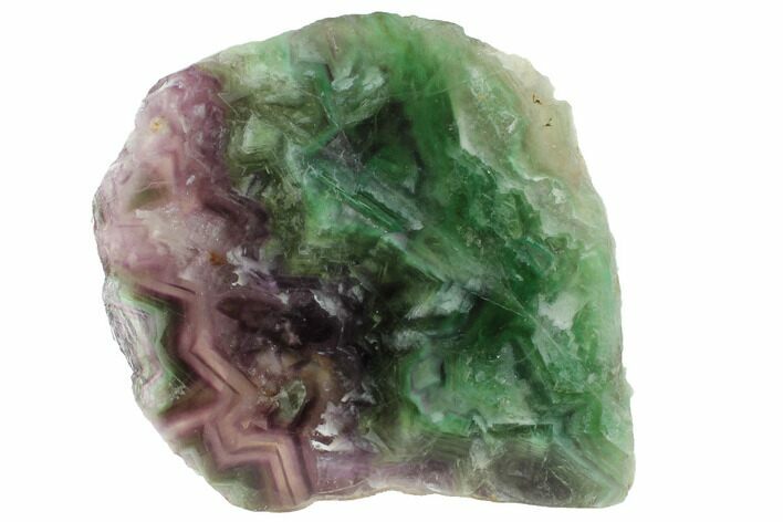 Polished Green & Purple Fluorite Slab - China #98640